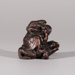 Netsuke - Gama Sennin with Two Toads