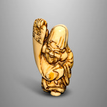 Load image into Gallery viewer, Netsuke - Jurojin Holding the Scroll of Life
