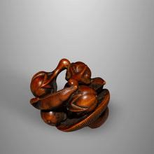 Load image into Gallery viewer, Netsuke – Aubergine and Bean Pod Group