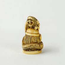 Load image into Gallery viewer, Netsuke - Kiyohime wrapped around the bell of Dojo-ji