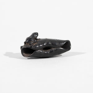 Netsuke – Frog on a Lotus Leaf *Price Reduced*