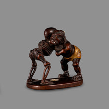 Load image into Gallery viewer, Netsuke - Oni and Skeleton